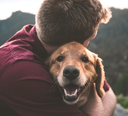 Introduction photo of dog and his owner