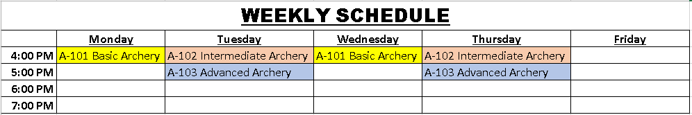 Straight to the Point weekly calendar